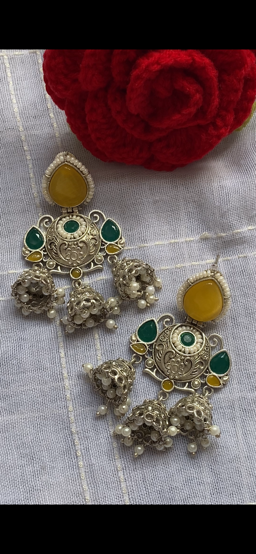 Silver Replica Kashmiri Jhumka / Brass Jhumka