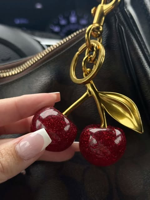 Cute Cherry Bag Charm | Trendy Keychain for Girls
