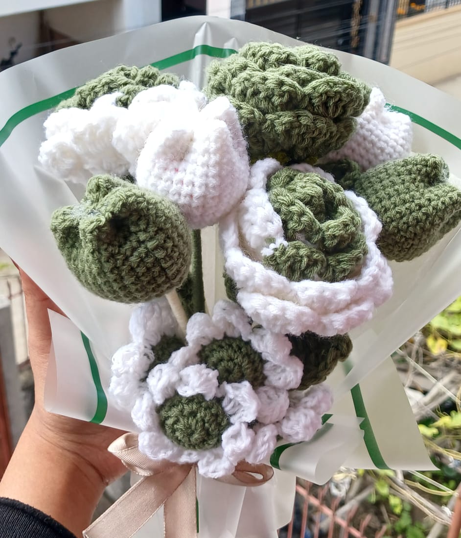 Coded Handmade Crocheted Bouquet