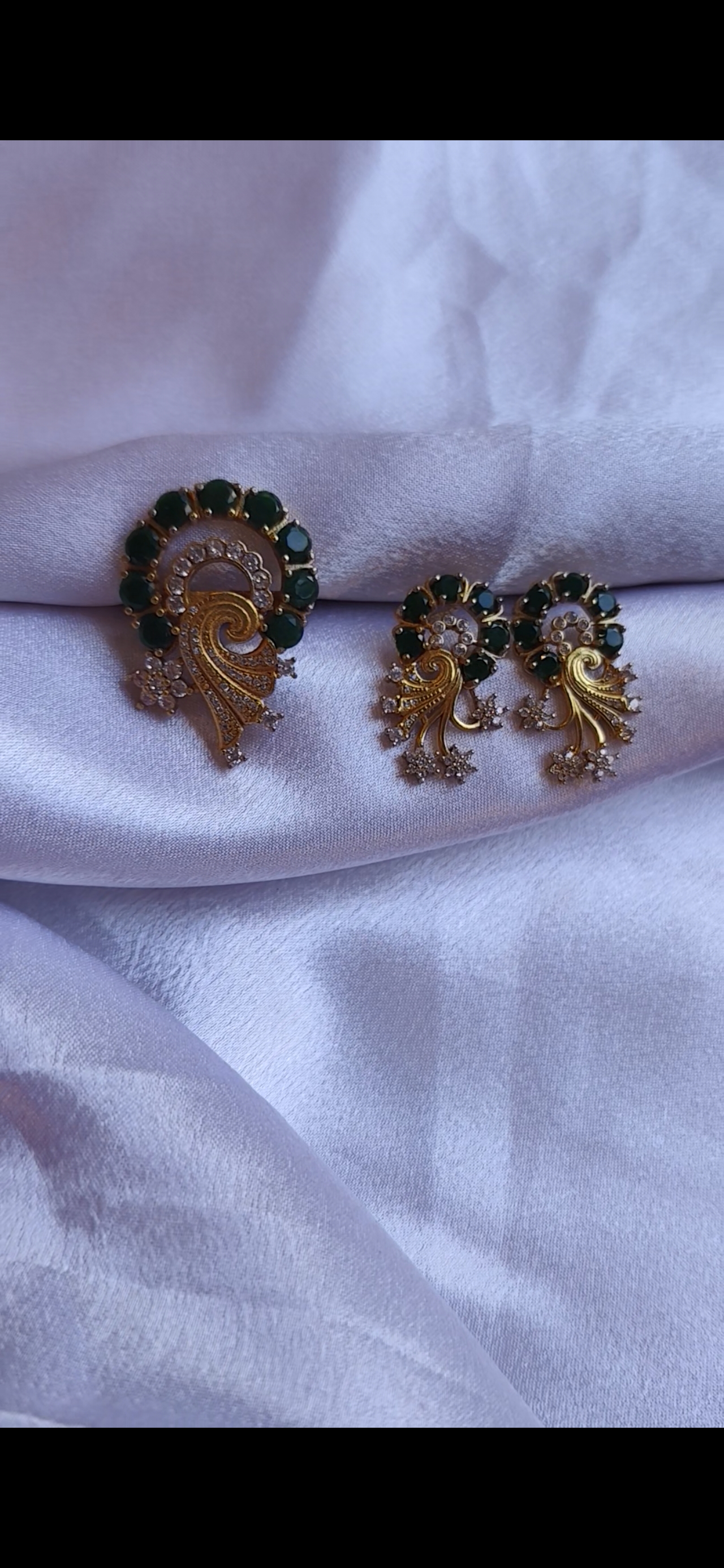 High quality gold plated earrings and finger ring set