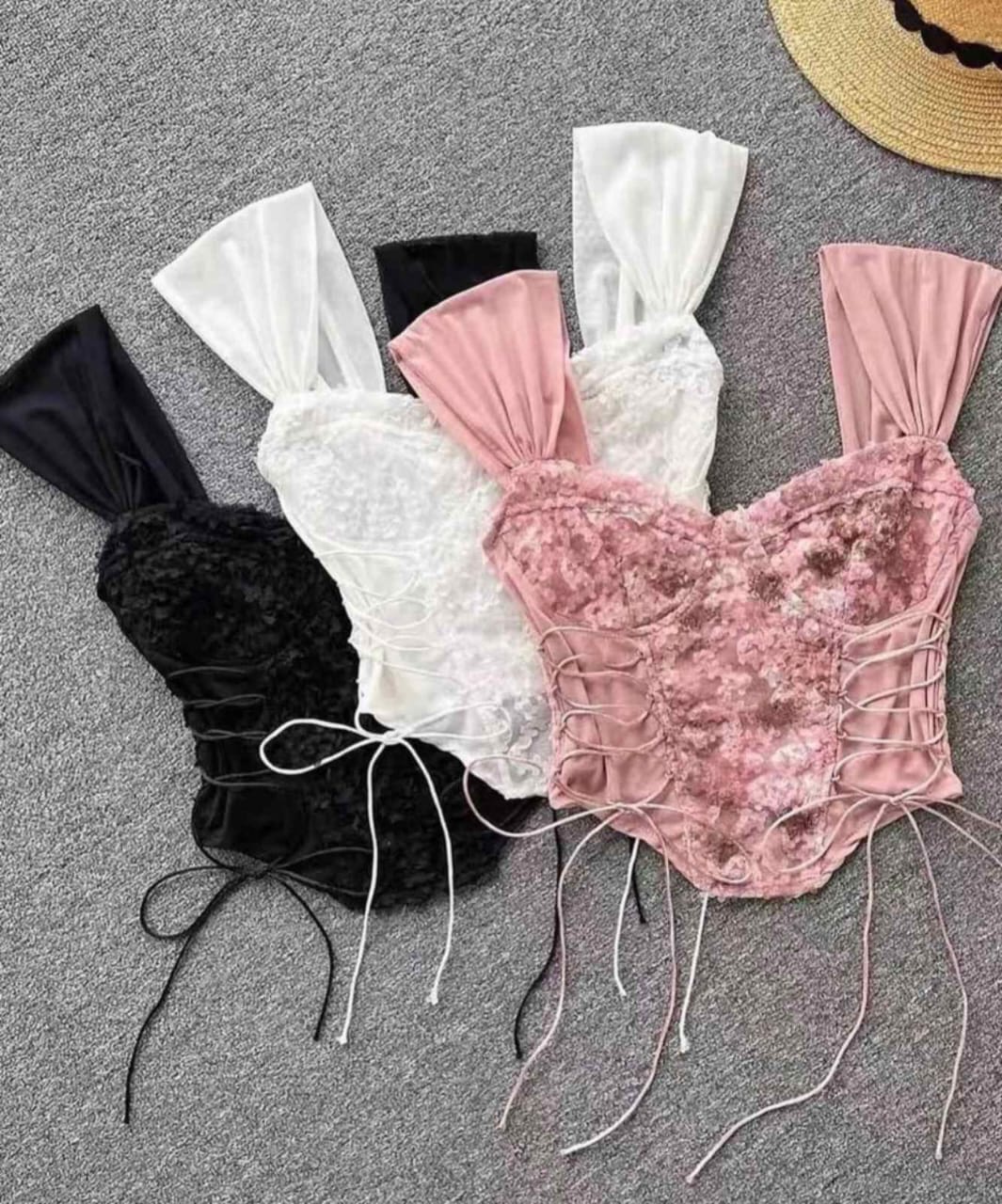 Cute Korean Corset with Lace