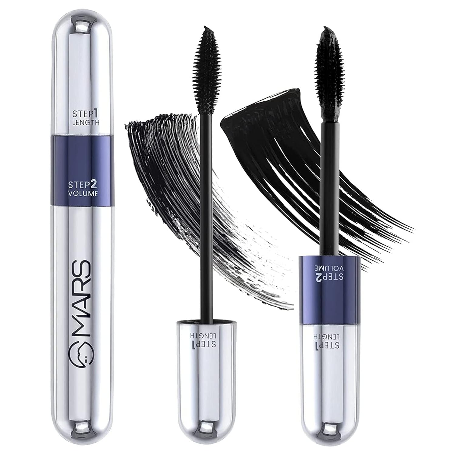 MARS Double Trouble Mascara – 2-in-1 Volumizing & Lengthening | Waterproof Mascara for Women | 15 ml