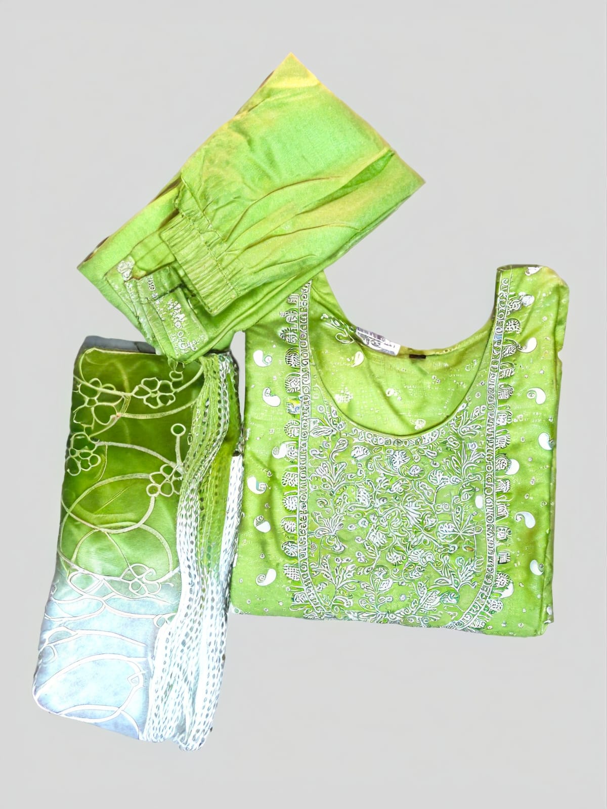 Parrot Green Kurti Set