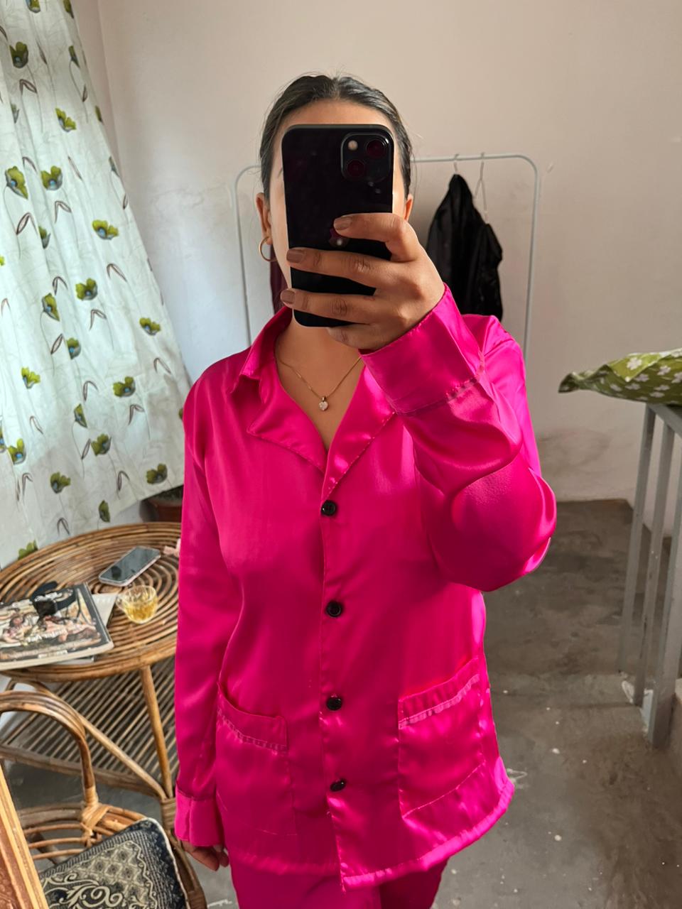 Plain Satin Silk Pajamas