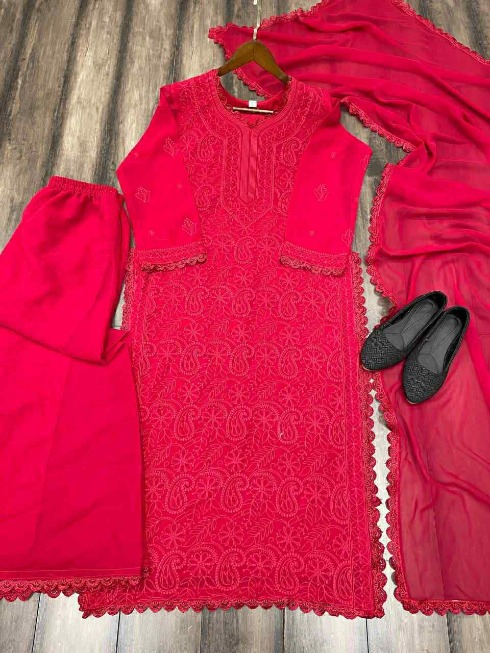 Three Piece Festive Wear Georgette Kurta set